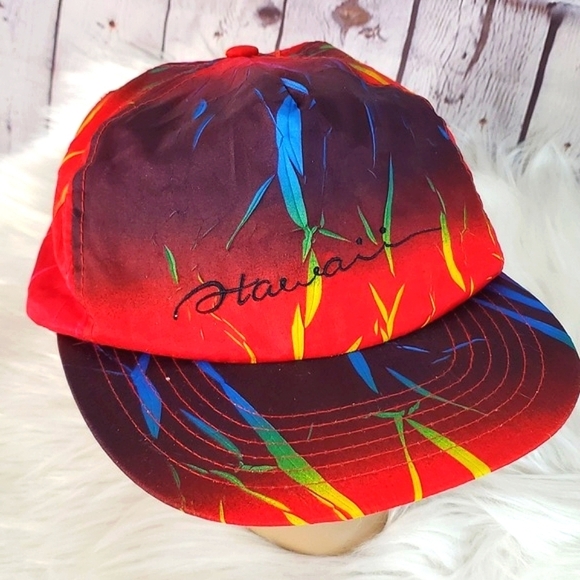 Vintage Other - Vintage 80s Hawaii Volcano Lava Tropical Adjustable Snapback Hat Cap Unisex